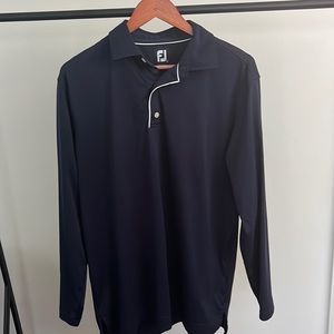 Long sleeve Navy Blue FootJoy Golf Polo, Fall River Country Club logo